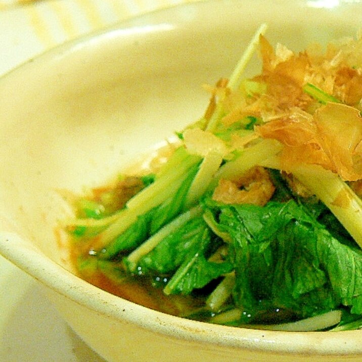 電子レンジで★水菜と揚げの煮びたし